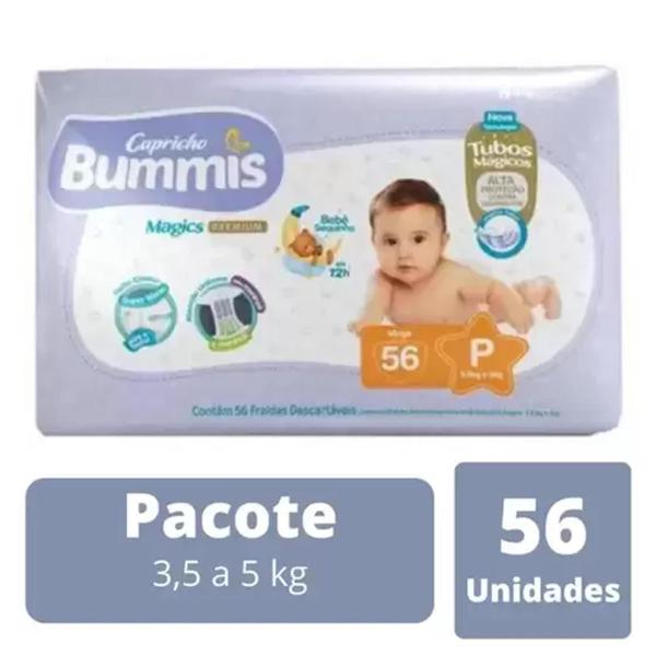 Imagem de Fralda Capricho Bummis 3 Pacotes Tamanho P Com 56 Unidades Cada