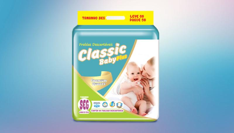 Imagem de fralda Classic Baby tamanho SEG c/60