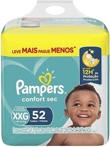 Imagem de Fralda Confort Sec Pampers Tamanho XXG com 56 Fraldas