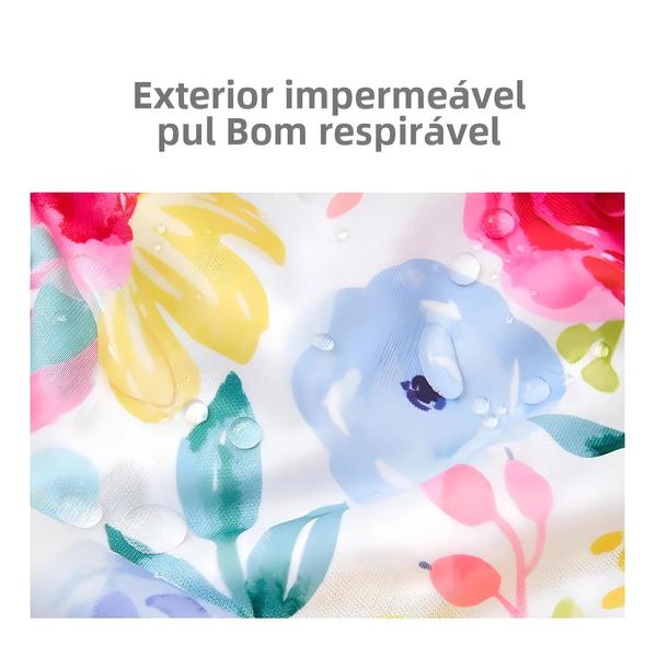 Imagem de Fralda de Pano Impermeável para Bebê (3-15kg) - 4 Camadas de Malha Absorvente e Lavável