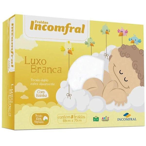 Imagem de Fralda De Pano Luxo com Bainha Branca Incomfral