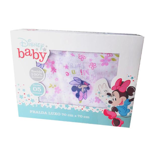 Imagem de Fralda De Pano Luxo Disney Feminino Minnie Bebê Extra Absorção 100% Algodão