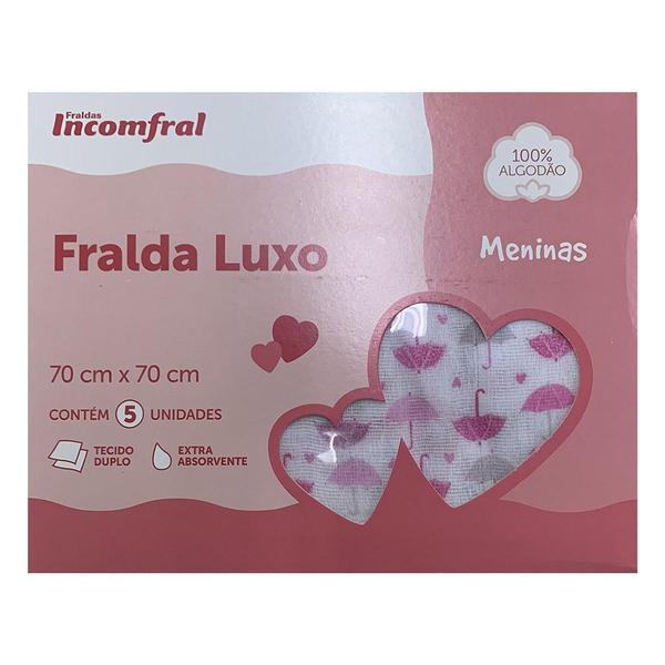 Imagem de Fralda De Pano Luxo Estampada Menina Incomfral