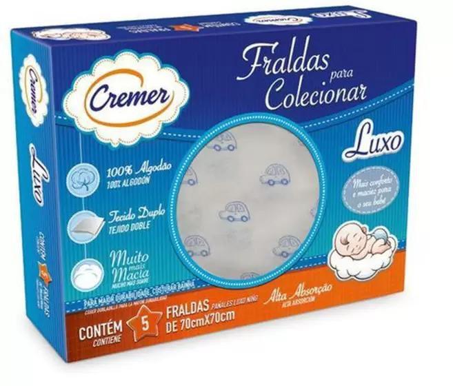 Imagem de Fralda De Pano Luxo Estampada Menino Carrinhos - Cremer