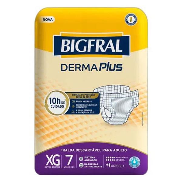 Imagem de Fralda Descartável BigFral Derma Plus - XG c/ 7 unidades