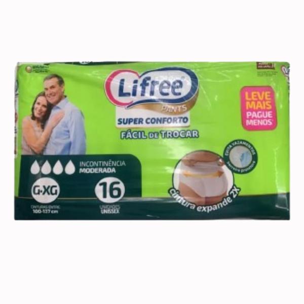 Imagem de Fralda Descartável Geriátrica/Adulto Lifree - Calça Super Conforto G/EG - 2 Pacotes com 16 Tiras