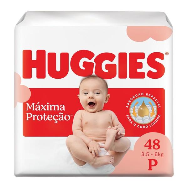 Fralda Descartável Huggies Máxima Proteção P 48 Unidades