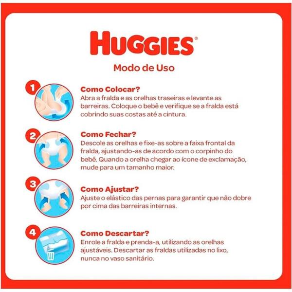 Imagem de Fralda Descartável Huggies Natural Care  Recém Nascido, 9 Pacotes com 18 Fraldas - Total 162 Tiras