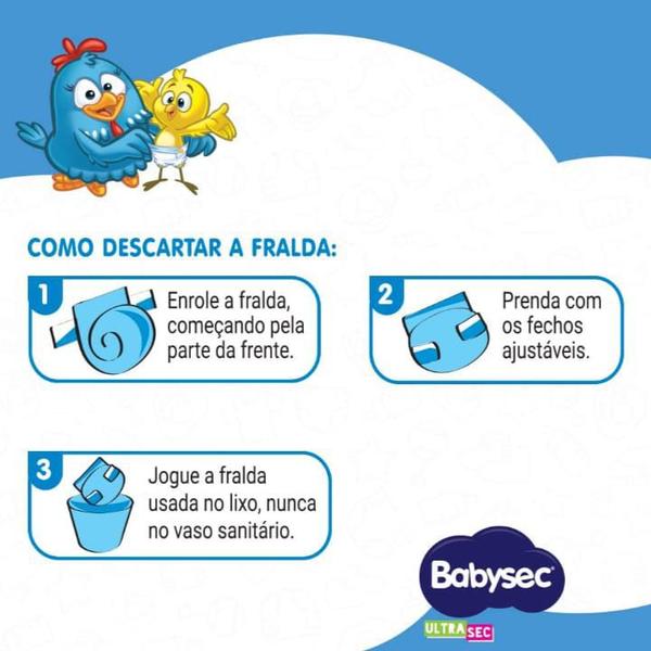 Imagem de Fralda Descartável Infantil Bebê Babysec Ultra Sec Galinha Pintadinha Tamanho M com 40 Unidades