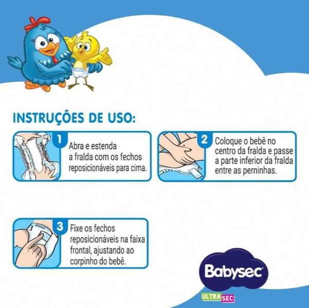 Imagem de Fralda descartável Infantil bebê Babysec Ultra Sec Tamanho G Com 34 Unidades