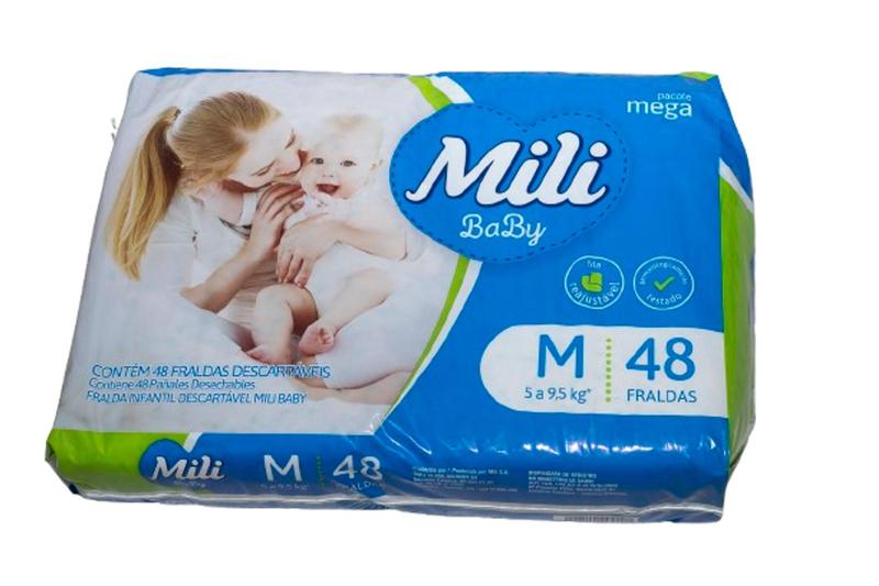 Imagem de Fralda Descartável Mili Baby Tamanho M com 48 unidades