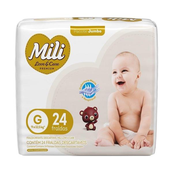 Imagem de Fralda Descartavel Mili Love&Care Jumbo Tamanho G - 9 Pacotes com 24 Fraldas