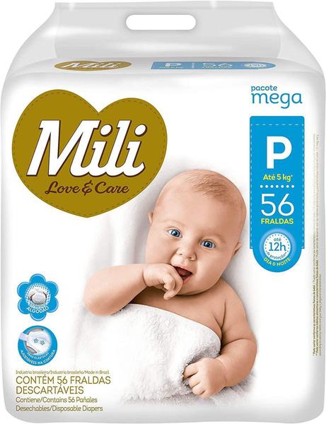 Imagem de Fralda Descartável Mili Love Care P Premium 56 Unidades