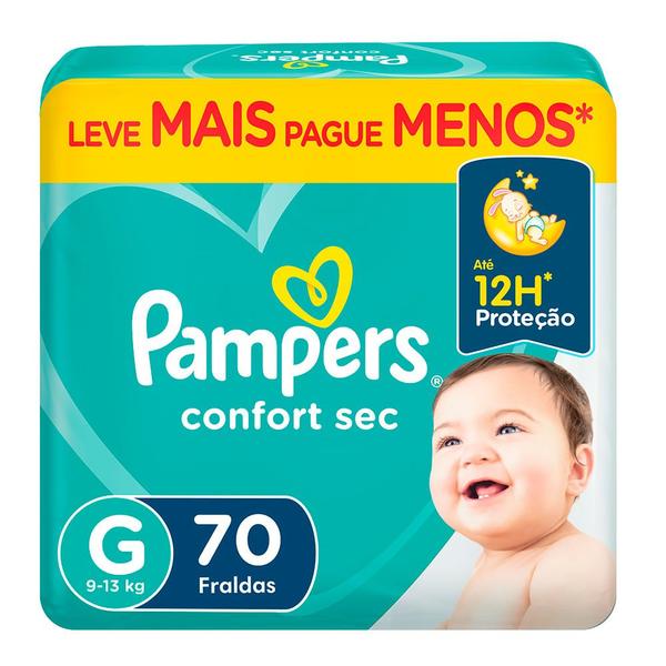 Fralda Descartável Pampers Confort Sec Giga G Com 70 Unidades Fralda Descartável Pampers Confort Sec Giga G Com 70 Unidades