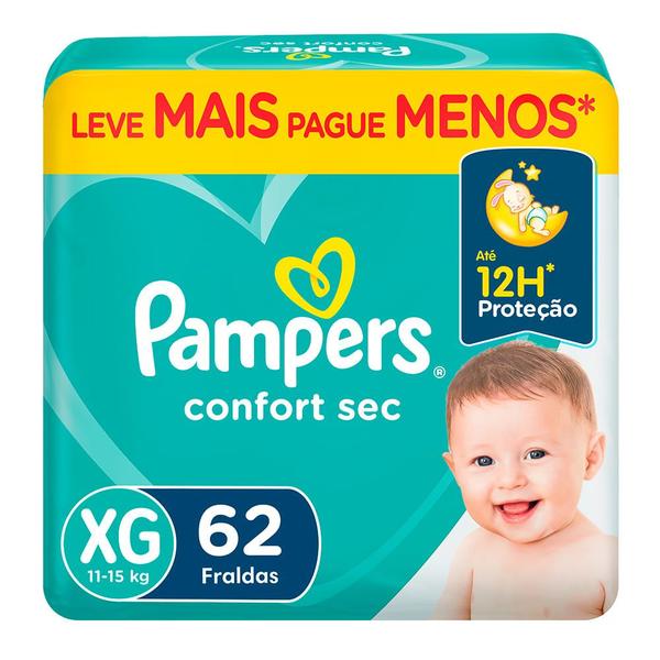 Imagem de Fralda Descartável Pampers Confort Sec Giga XG Com 62 Unidades