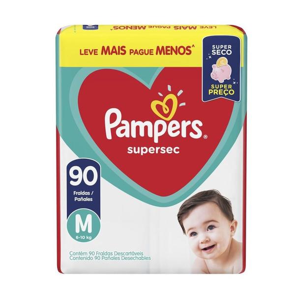 Imagem de Fralda Descartável Pampers Supersec Jumbo M 90 Tiras