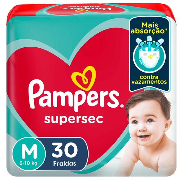 Imagem de Fralda Descartável Pampers Supersec Pacotão M 30 Unidades