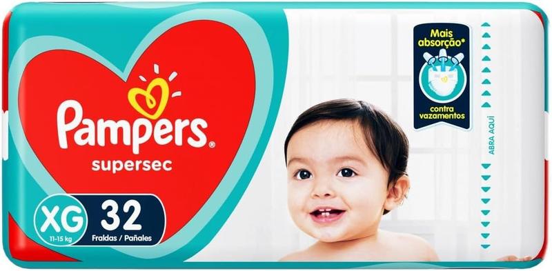 Imagem de Fralda descartavel pampers supersec xg com 32 unidades