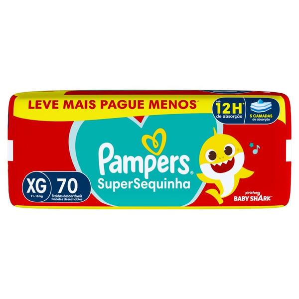 Fralda Descartável Pampers Supersequinha XG 70 Unidades Fralda Descartável Pampers Supersequinha XG 70 Unidades