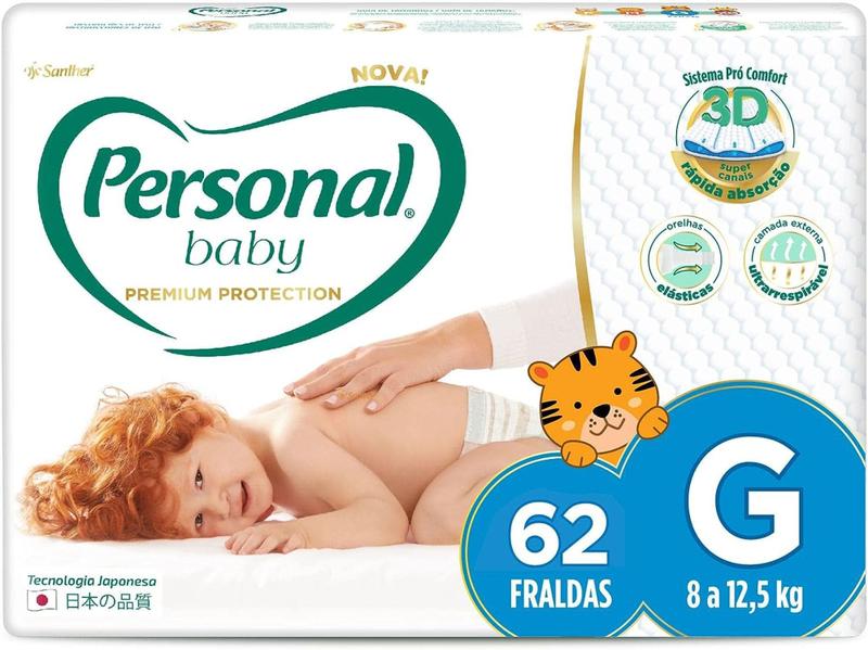 Imagem de Fralda Descartavel Personal Premium Hiper 3 Pacotes Tamanho G Com 56 Unidades Cada