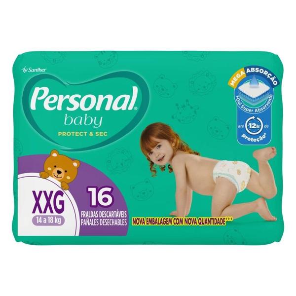 Imagem de Fralda Descartável Personal Soft & Protect Jumbo Tamanho XXG - 12 Pacotes com 16 Fraldas - Total 192 Tiras