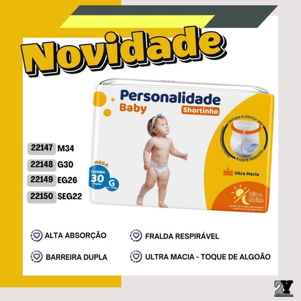 Imagem de Fralda Descartavel Personalidade Baby Shortinho - Todos Os Tamanhos M,G,XG,XXG