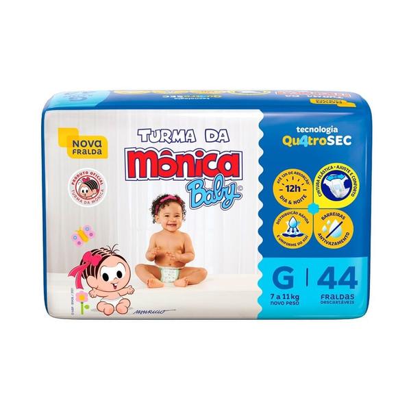 Fralda Descartável Turma da Mônica Baby Mega G 44 unidades Fralda Descartável Turma da Mônica Baby Mega G 44 unidades