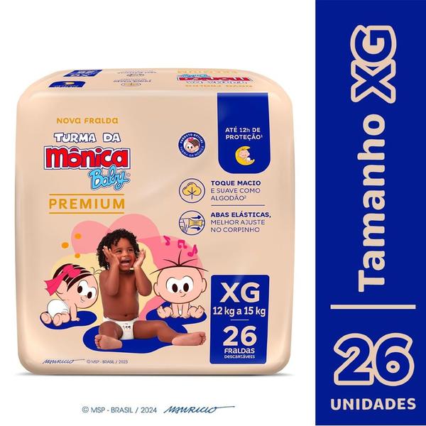 Imagem de Fralda Descartável Turma Da Mônica Baby Premium XG - 26 Unidades