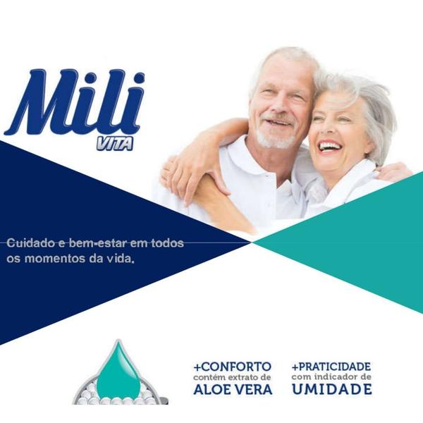 Imagem de Fralda Geriatrica Adulto Mili Vita Tam XG   21 Fraldas com Gel Super Absorvente Conforto e Proteção