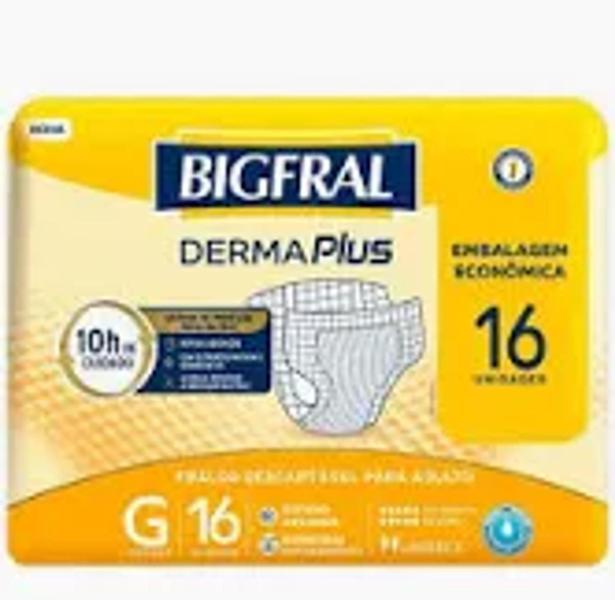 Imagem de Fralda Geriátrica Bigfral Derma Plus G 16 unidades