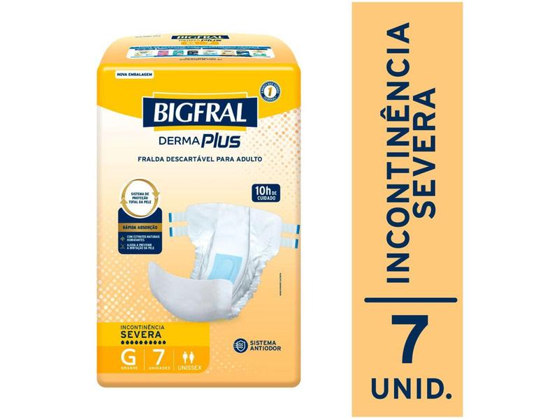 Imagem de Fralda Geriátrica Bigfral Derma Plus G 7 Unidades