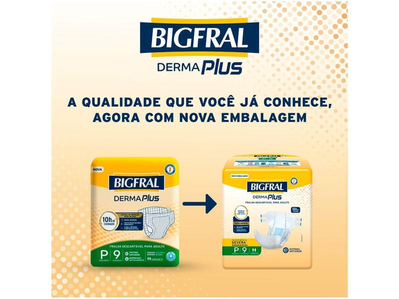 Imagem de Fralda Geriátrica Bigfral Derma Plus P - 9 Unidades