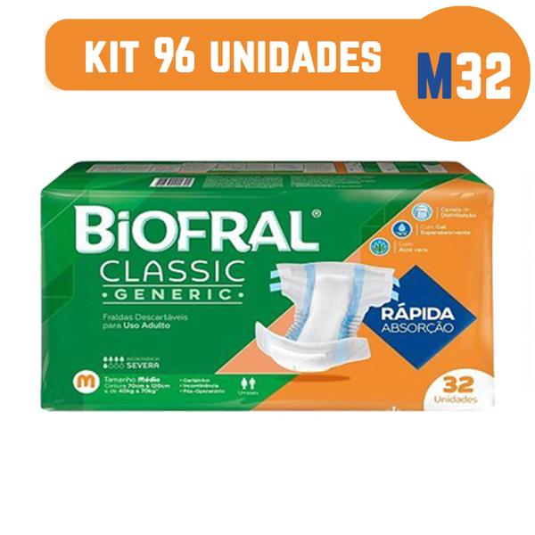 Imagem de Fralda Geriátrica Biofral no Atacado Tamanho M/96 unidades