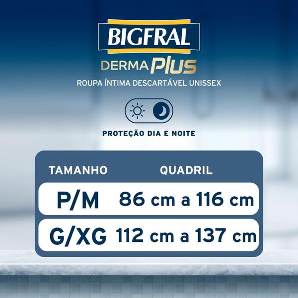 Imagem de Fralda Geriátrica de Vestir Bigfral Derma Care Plus Roupa Intima Tam G / XG 16 unid