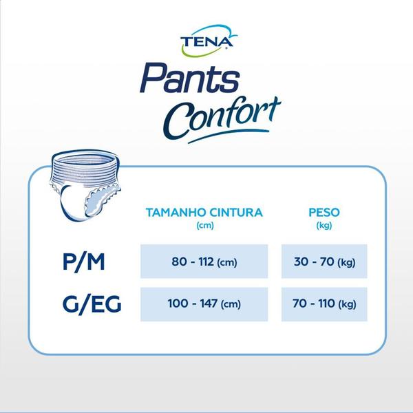 Imagem de Fralda Geriátrica Descartável Tena Mega Roupa Íntima Pants Confort G/EG - 4 Pacotes com 24 Tiras