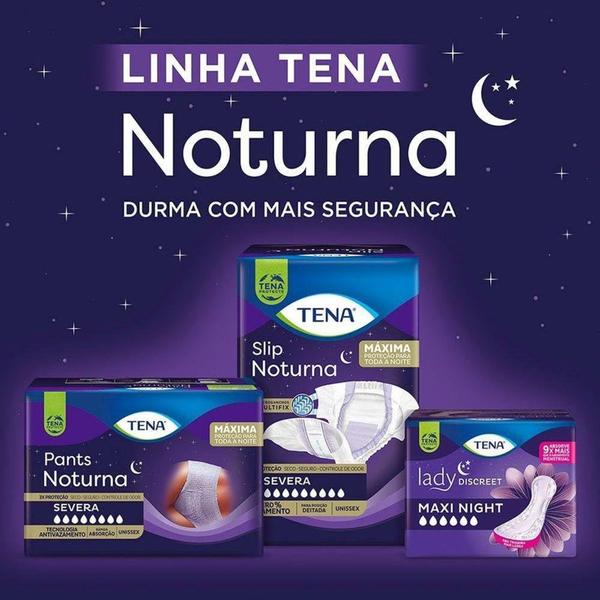 Imagem de Fralda Geriátrica Descartável Tena Slip Noturna EG 64 Unidades com 4 Pacotes com 16 Tiras