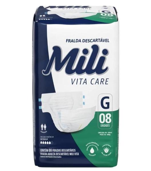 Imagem de Fralda Geriátrica Mili Vita Care Tam G com 8 Un - Mili