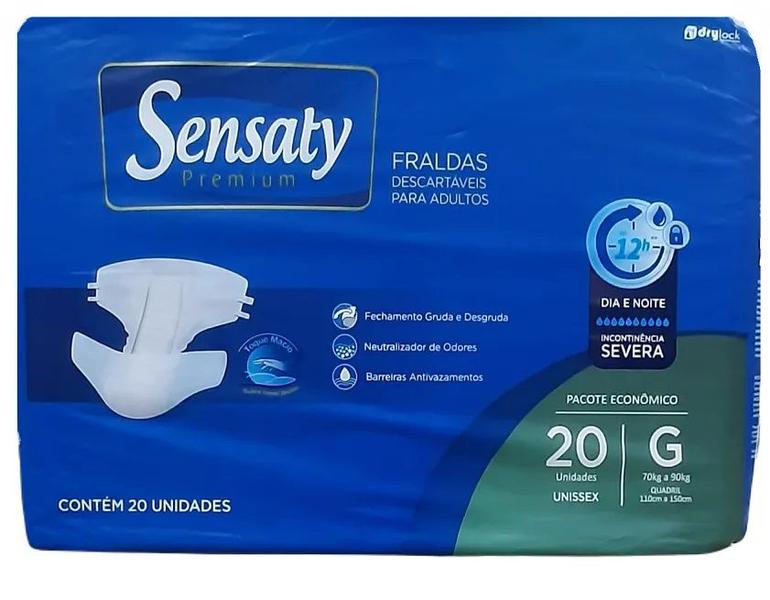 Imagem de FRALDA GERIÁTRICA SENSATY PREMIUM G DE 70 À 90KG DryLock