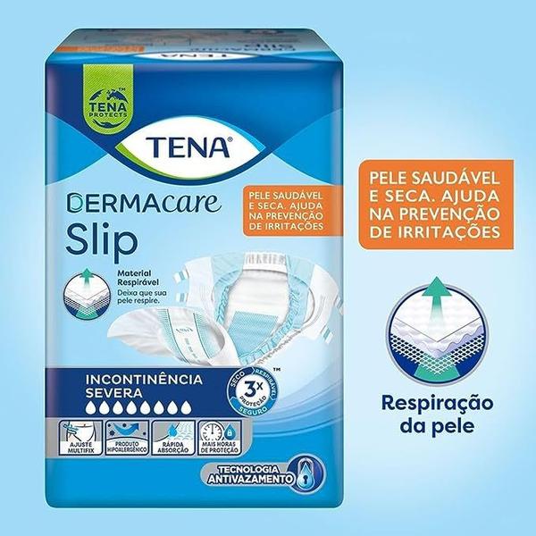 Imagem de Fralda Geriatrica Tena Dermacare Slip Tamanho EG 7 Unidades Descartaveis