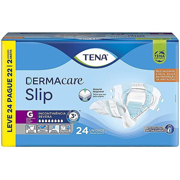 Imagem de Fralda Geriátrica Tena Dermacare Slip - Tamanho G - Com 24 unidades