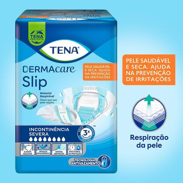 Imagem de Fralda Geriátrica Tena Slip DermaCare Tamanho EG com 7 Unidades