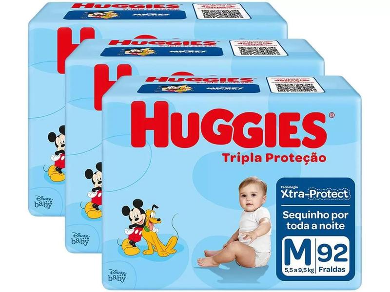 Imagem de Fralda Huggies Disney Tripla Proteção Tam M de 5,5 a 9,5 kg kit C/ 276 unidades