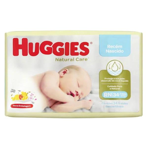 Imagem de Fralda Huggies Natural Care Descartável Rn 34 Unidades