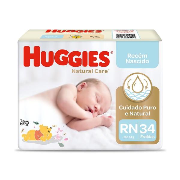Fralda huggies natural care mega r/n 34un Imagem de Fralda huggies natural care mega r/n 34un