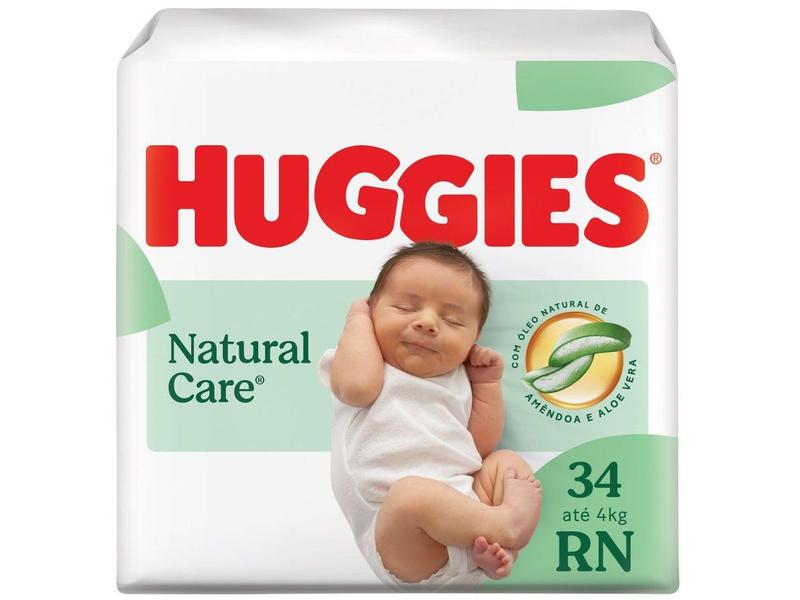 Fralda Huggies Premium Natural Care Tam. RN - Até 4kg 34 Unidades Fralda Huggies Premium Natural Care Tam. RN - Até 4kg 34 Unidades