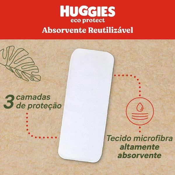 Imagem de Fralda Huggies Reutilizável Eco Protect Listrada 1 Unidade + 2 Absorventes Tecido