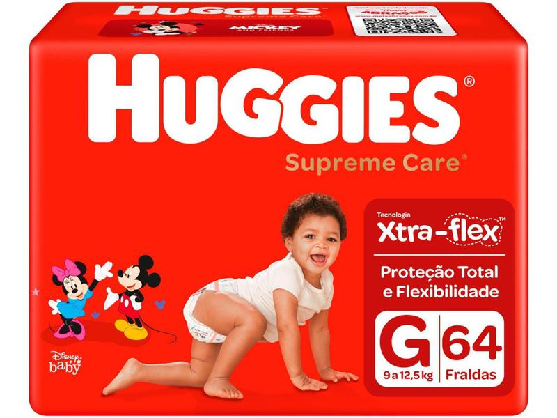 Imagem de Fralda Huggies Supreme Care - Tam. G 9 a 12,5kg 64 Unidades