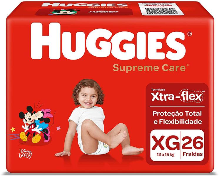 Imagem de Fralda Huggies Supreme Care  - Tam. XG 12 a 15kg -  156 Unidades/ Tiras - ATACADO BARATO