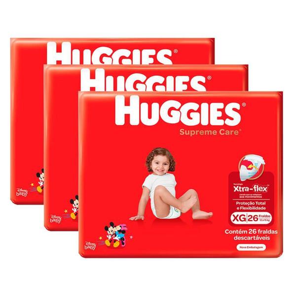 Imagem de Fralda Huggies Supreme Care  - Tam. XG 12 a 15kg 78 Unidades/ Tiras - ATACADO BARATO