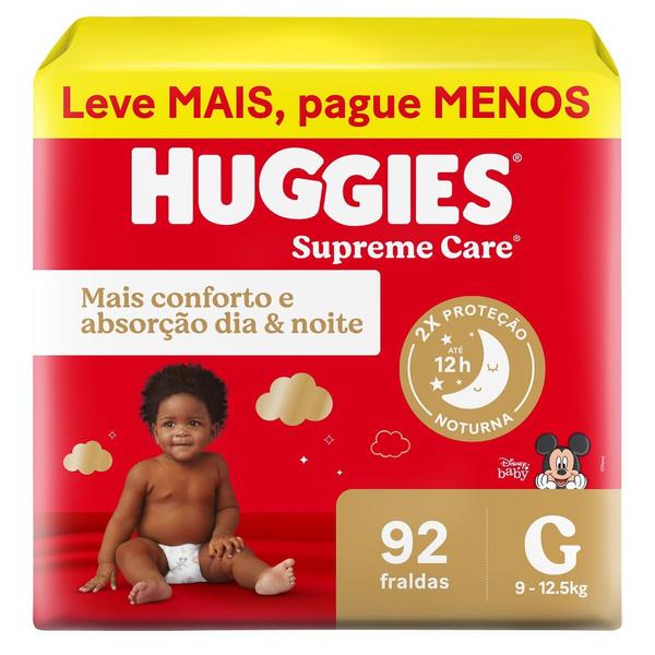 Imagem de Fralda Huggies Supreme Care Tamanho G 92 Unidades Descartáveis